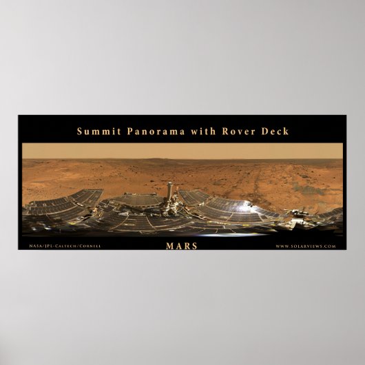 Poster Panorama du Sommet de Mars avec pont Rover (Devant)