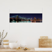 Poster Panorama nocturne de Brooklyn Bridge (Cuisine)