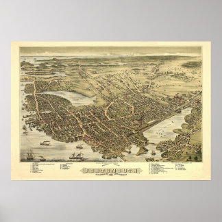 Poster Panorama Oiseaux Vue oculaire de Portsmouth NH 187
