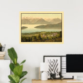 Poster Panorama suisse vintage de Rigi Kaltbad (Bureau à domicile)