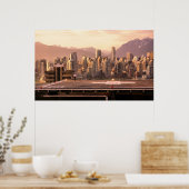 Poster Panorama Sunrise Skyline de Vancouver (Cuisine)