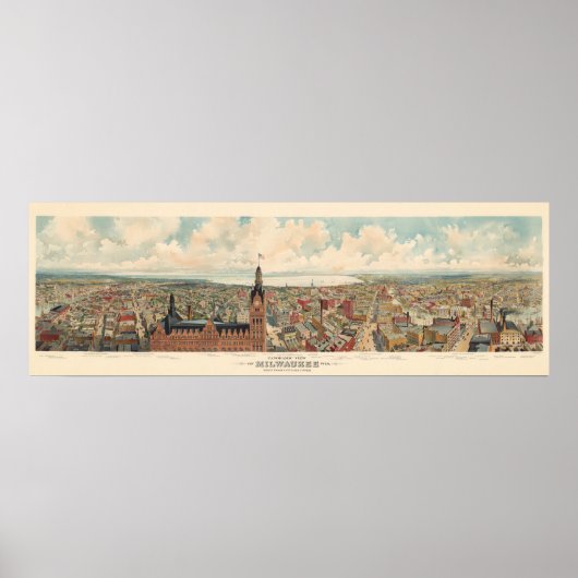 Poster Panoramic view of Milwaukee (Devant)