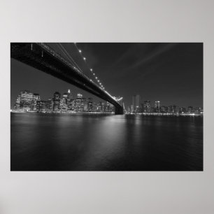 Poster Panoramique noir blanc Skyline de la ville de New