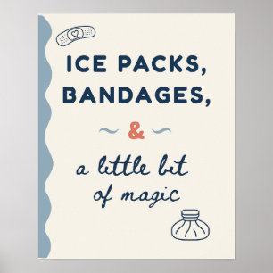 Poster Pansements et poches de glace pour nounours, Infir