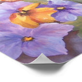 Poster Pansies avec papillon (Coin)