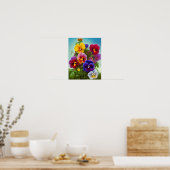 Poster Pansies colorées -AI ART (Cuisine)