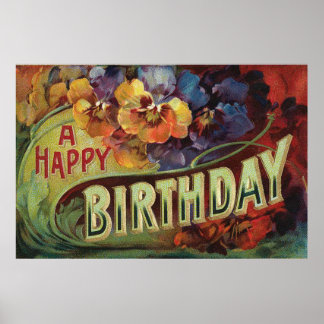 Poster Pansies Pansy Arc-en-ciel Fleurs florales