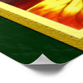 Poster Pansies rouges et jaunes (grand maté) (Coin)