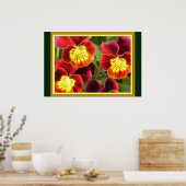 Poster Pansies rouges et jaunes (grand maté) (Cuisine)