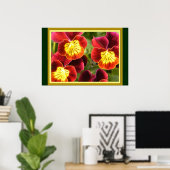 Poster Pansies rouges et jaunes (grand maté) (Bureau à domicile)