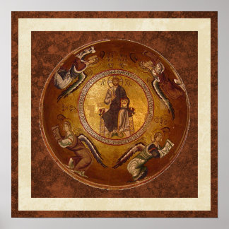Poster Pantakrator Icône chrétienne de Jésus-Christ
