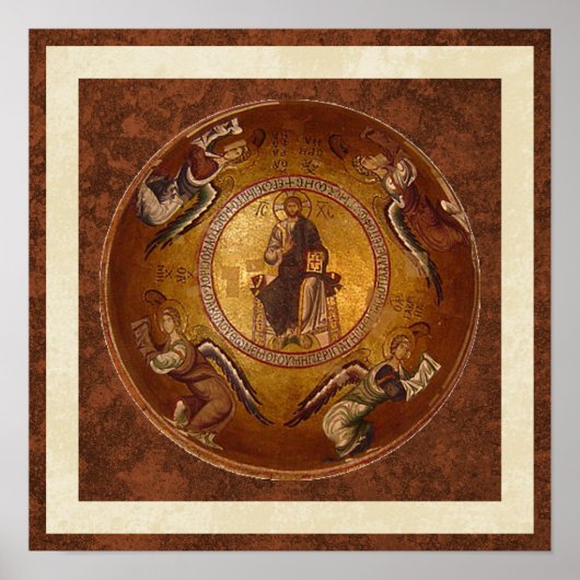 Poster Pantakrator Icône chrétienne de Jésus-Christ (Devant)
