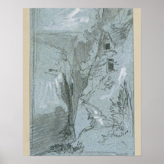 Poster Pantalica, de 'Vues sur la Sicile (craie & gouache (Devant)