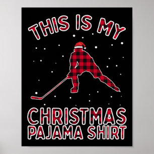 Poster Pantalon de Noël drôle de joueur de hockey sur gla