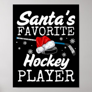 Poster Pantalon de pyjama de Noël Joueur de hockey du Pèr