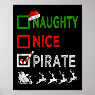 Poster Pantalon de pyjama de Noël Pirate Mauvais Bon Drôl
