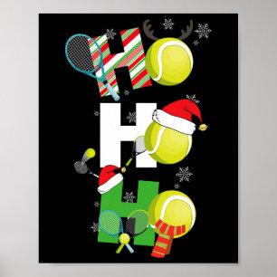 Poster Pantalon de pyjama de tennis de Noël amusant Joueu