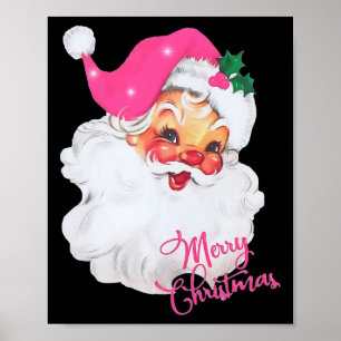 Poster Pantalon de pyjama vintage rose Père Noël Joyeux N
