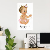 Poster Pantalon rose Rouffle Perles Baby shower fille (Bureau à domicile)