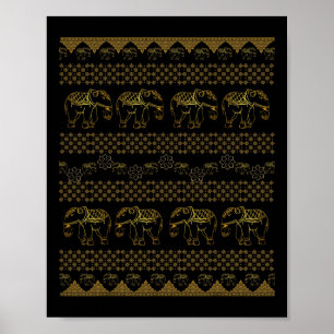 Poster Pantalon Thai Chang Eléphant Hippie Boho Yoga Pala