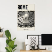 Poster Pantheon Interior Poster, Rome Dome, Black & White (Bureau à domicile)