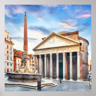 Poster Panthéon Rome Italie Voyage Europe Vintage