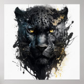 Poster Panther Portrait Animal Peinture Faune En Plein Ai (Devant)