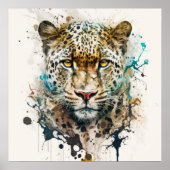 Poster Panther Portrait Animal Peinture Faune En Plein Ai (Devant)