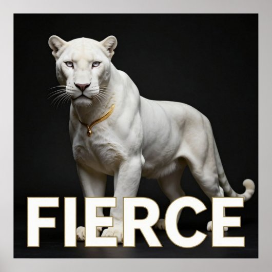 Poster Panthère blanche de luxe mode (Devant)