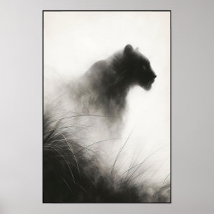 Poster Panthère dans l'Abstraite de la brume