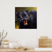 Poster Panthère noire (13) Chat sauvage (Cuisine)