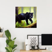 Poster Panthère noire (4) Chat sauvage (Bureau à domicile)