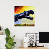 Poster Panthère noire (6) Chat sauvage (Bureau à domicile)