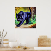 Poster Panthère noire (8) Chat sauvage (Cuisine)