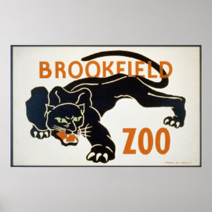 Poster Panthère noire au Brookfield Zoo WPA