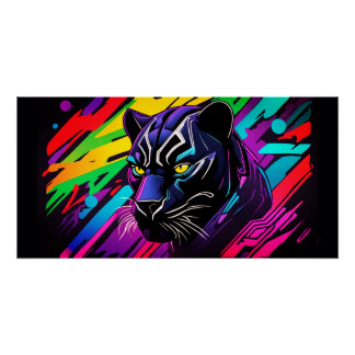 Poster Panthère noire dans un style graffiti