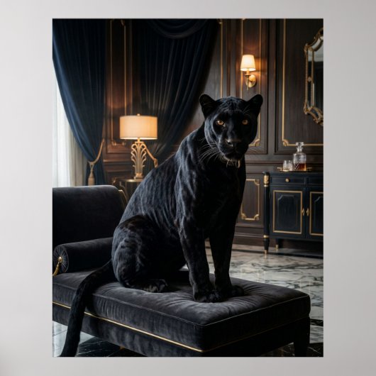 Poster Panthère noire de velours (Devant)