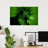 Poster Panthère noire en vert (Bureau à domicile)