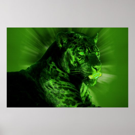 Poster Panthère noire en vert (Devant)