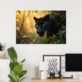 Poster Panthère noire sauvage Jungle léopard Big Cat (Bureau à domicile)