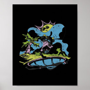 Poster Panthère Skateuse Sous Un Soleil Funky - Dessin An