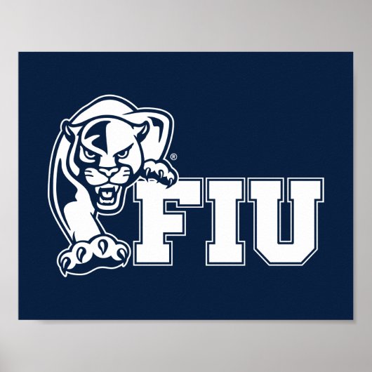 Poster Panthers de la FIU - Logo blanc (Devant)