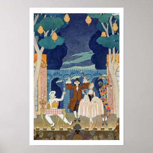 Poster Pantomime Stage, illustration pour Fetes Galantes (Devant)