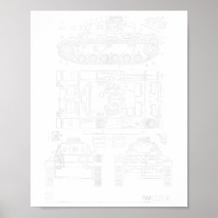 Poster Panzer de char allemand 3 2ème guerre mondiale vin
