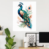 Poster paon (Bureau à domicile)