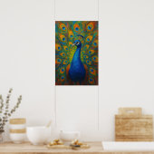 Poster Paon à l'aquarelle (Cuisine)