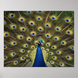 Poster Paon Bleu