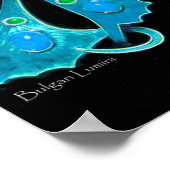 Poster PAON, bleu turquoise, vert noir (Coin)