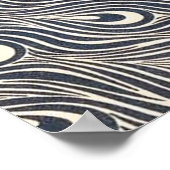 Poster paon, illustration vintage oiseau bleu (Coin)