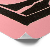 POSTER PAON NOIR ET ROSE (Coin)